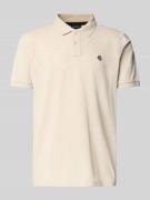 Regular fit poloshirt met knoopsluiting en labelstitching