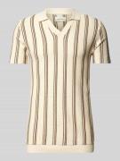 Slim fit poloshirt met ribboorden, model 'BHAMOS'