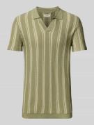 Slim fit poloshirt met ribboorden, model 'BHAMOS'