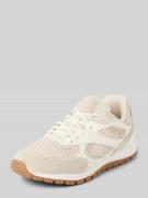 Lage sneakers met grof gebreide mesh inzet