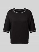 Gebreid shirt met ronde hals, model 'Prepi'