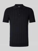Slim fit poloshirt met ajourpatroon, model 'Keeth'