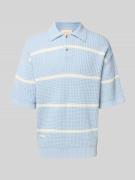 Relaxed fit poloshirt met structuurmotief