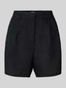 Korte relaxed fit linnen broek met bandplooien