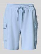 Relaxed fit sweatshorts met cargozakken