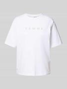 Oversized T-shirt met labelprint, model 'VILJA'
