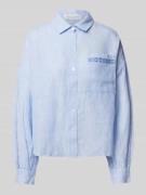 Regular fit linnen blouse met borstzak