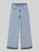 Wide leg jeans van een mix van katoen en elastaan