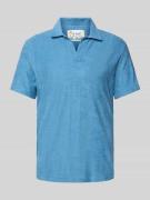 Slim fit poloshirt met V-hals, model 'JEREMY - TERRY'