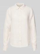 Regular fit linnen overhemdblouse met logostitching