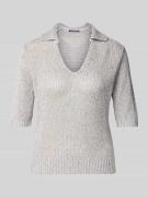 Gebreid shirt van linnenmix met 1/2-mouwen