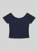 Slim fit T-shirt met off shoulder-hals