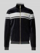 Sweatjack met opstaande kraag en labelstitching, model 'DAMARINDO'