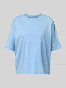 Oversized T-shirt met geribde ronde hals