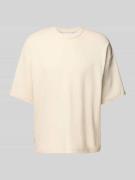 Oversized T-shirt met geribde ronde hals