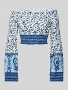 Korte blousetop van viscose in off shoulder-look