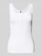 Slim fit tanktop van katoenmix, model 'KITTE'