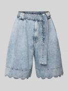 Baggy fit korte jeans met strikceintuur