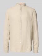 Regular fit linnen overhemd met opstaande kraag, model 'Race'