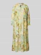 Maxi-jurk van een mix van katoen en zijde