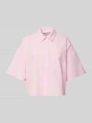 Blouse met opgestikte borstzak en overhemdkraag