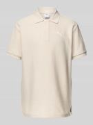 Relaxed fit poloshirt met labelstitching