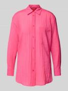 Regular fit overhemdblouse in kreuklook, model 'Elodina'