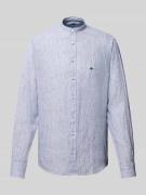 Slim fit linnen overhemd met opstaande kraag