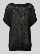 Linnen T-shirt met ajourmotief