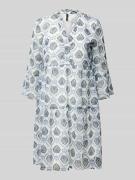 Getailleerde mini-jurk met semi-transparante mouwen, model 'SMILLA'