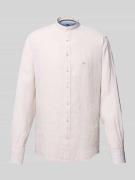 Slim fit linnen overhemd met opstaande kraag