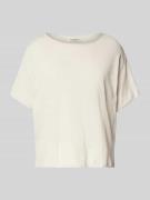 Oversized gebreid shirt van een mix van katoen en linnen