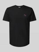 T-shirt met stitching en ronde hals