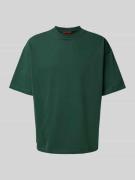 Oversized T-shirt met geribde ronde hals