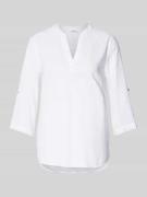 Regular fit blousetop van mix van linnen en viscose