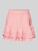 Minirok met broderie anglaise en elastische band