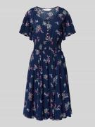 Knielange jurk van viscose met knoopsluiting