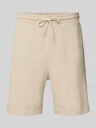 Regular fit sweatshorts met labelstitching, model 'doubletowel'