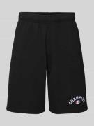 Baggy fit sweatshorts met labelstitching