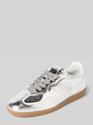 Sneakers van leer in metallic look