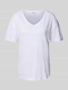 T-shirt van linnen met V-hals