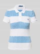 Gebreid shirt met polokraag en labelstitching