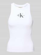 Tanktop met labelstitching en ronde hals