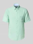 Regular fit vrijetijdsoverhemd van een mix van linnen en katoen