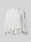Relaxed fit blouse met gehaakt kant
