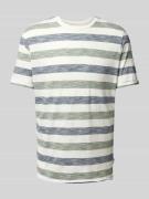 T-shirt met geribde ronde hals, model 'JELANI'