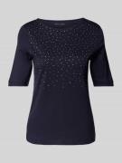 T-shirt met siersteentjes en ronde hals