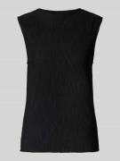 Slim fit top met crêpe afwerking, model 'FLORA'