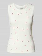 Top met bandjes in riblook, model 'PALMA'