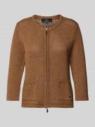 Gebreid jack met tweewegsritssluiting en 3/4-mouwen